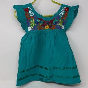 Teal Embroidered Boho dress